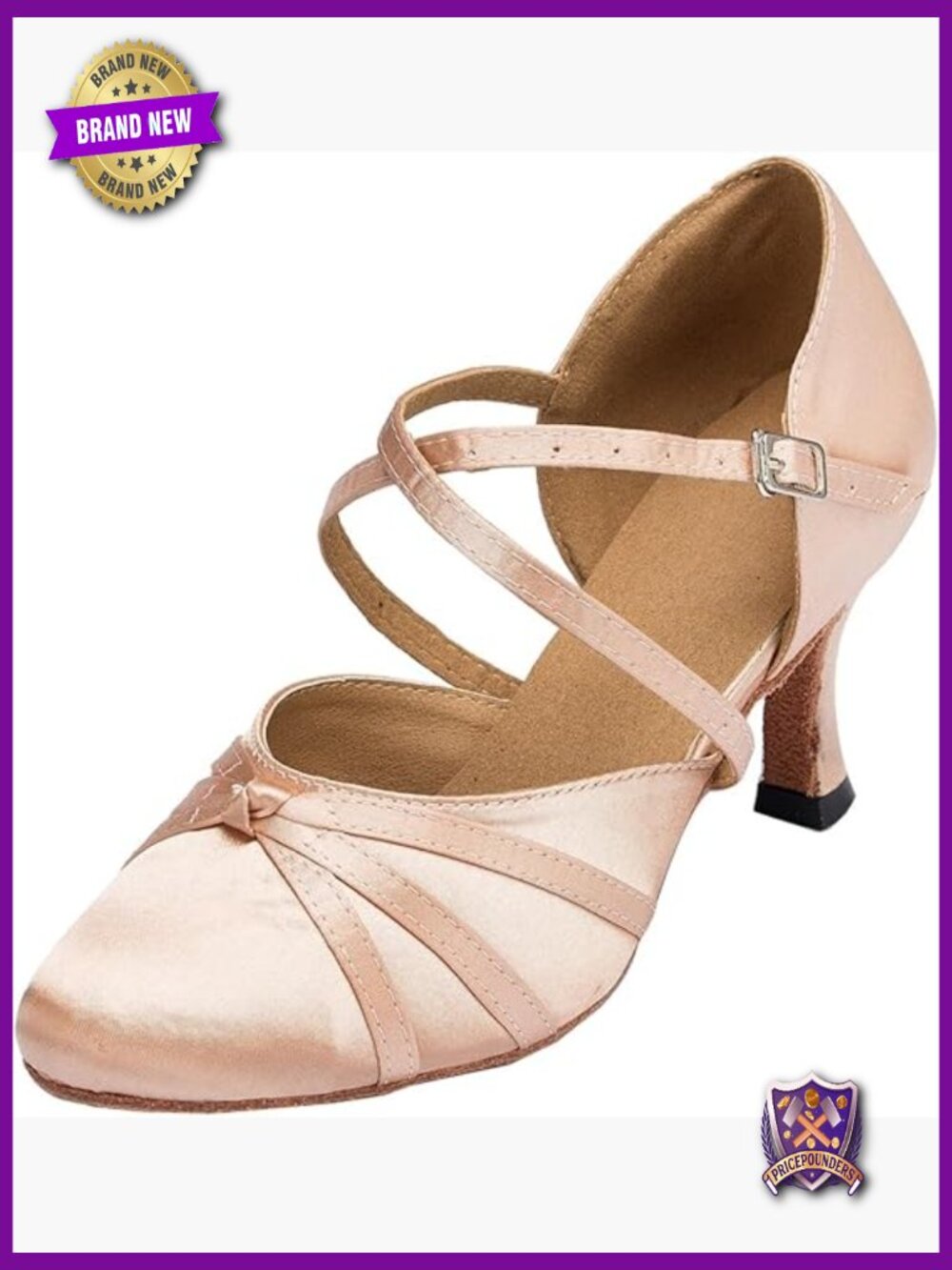 Closed Toe Dance Heels Comfortable Ballroom Pumps Suede Sole